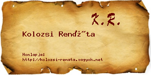 Kolozsi Renáta névjegykártya